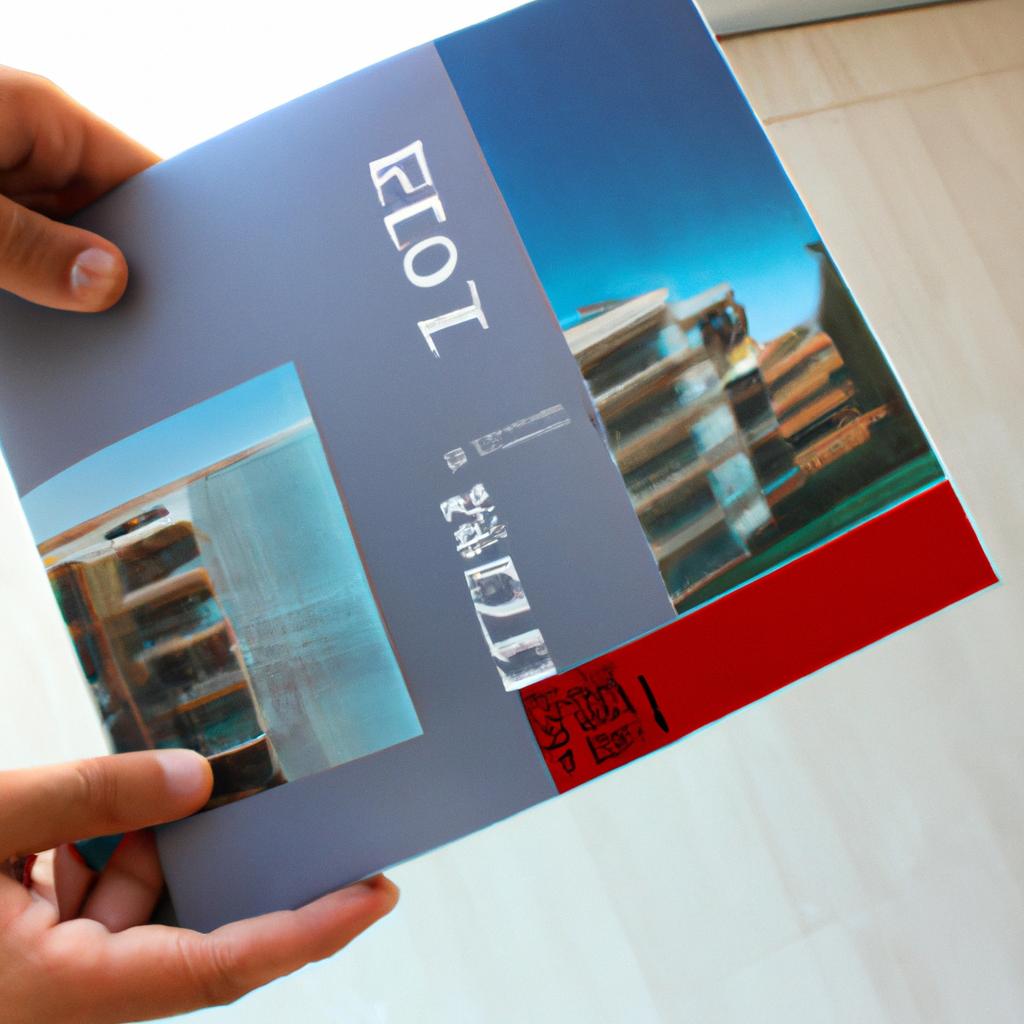 Person holding a real estate brochure